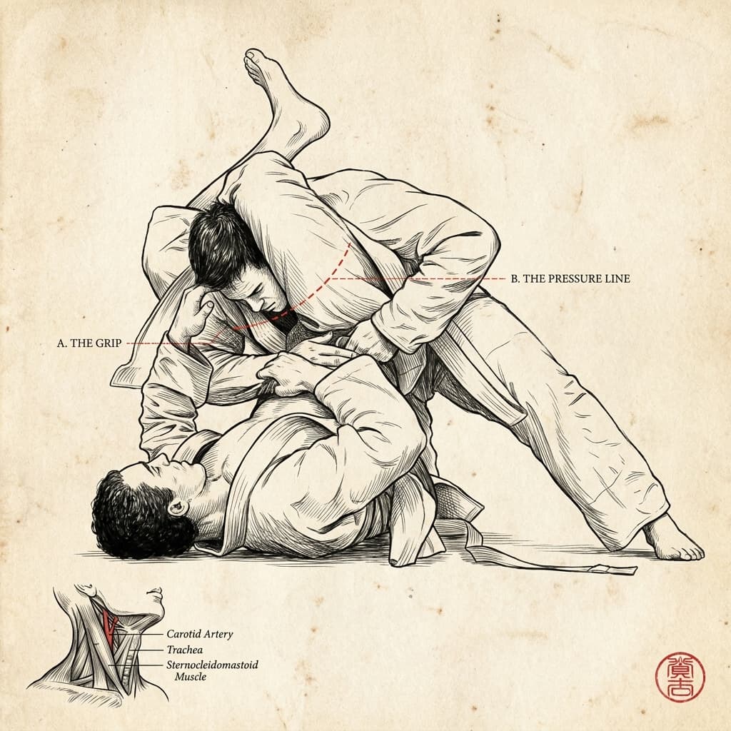 Engraved plate illustrating The Triangle Strangle