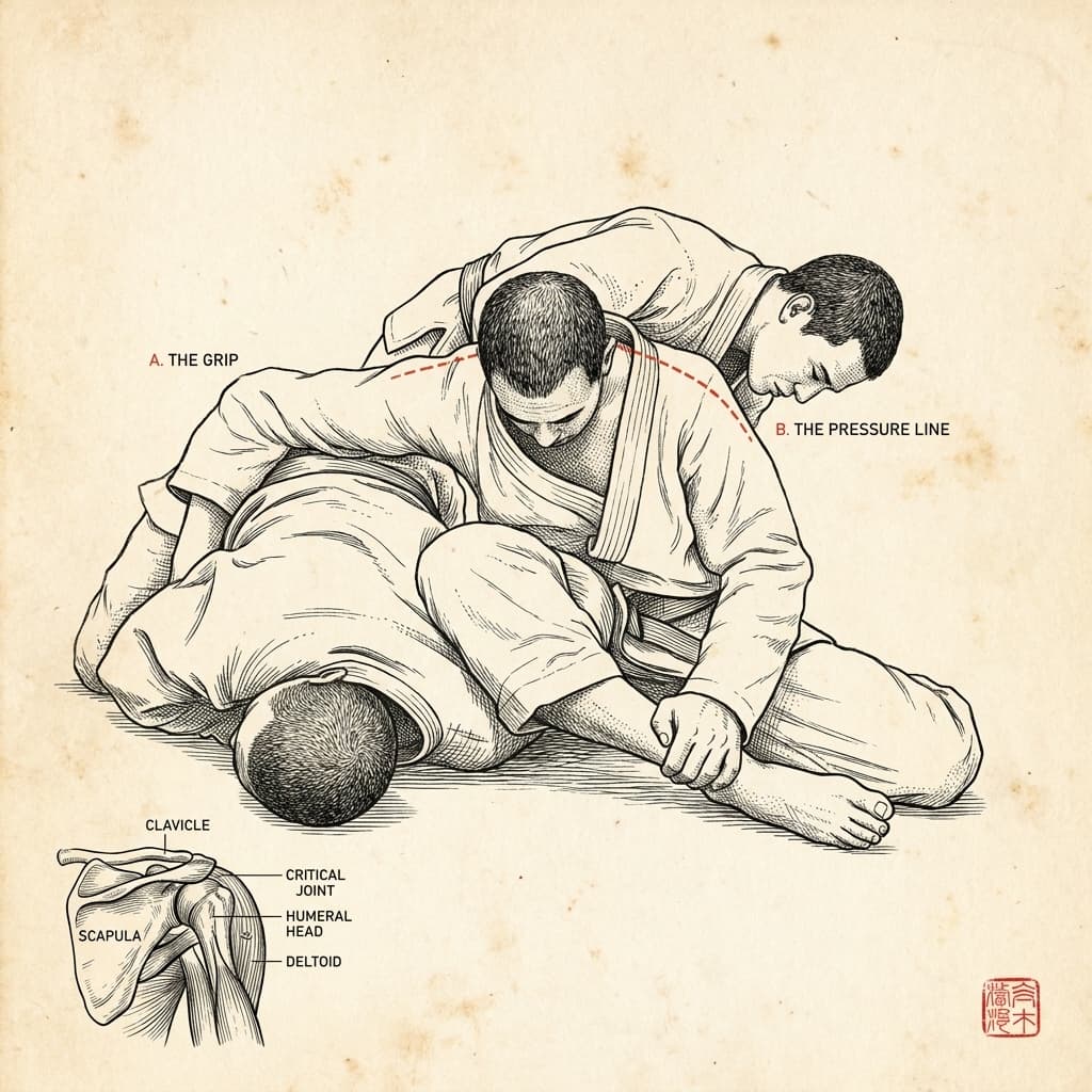 Engraved plate illustrating The Omoplata