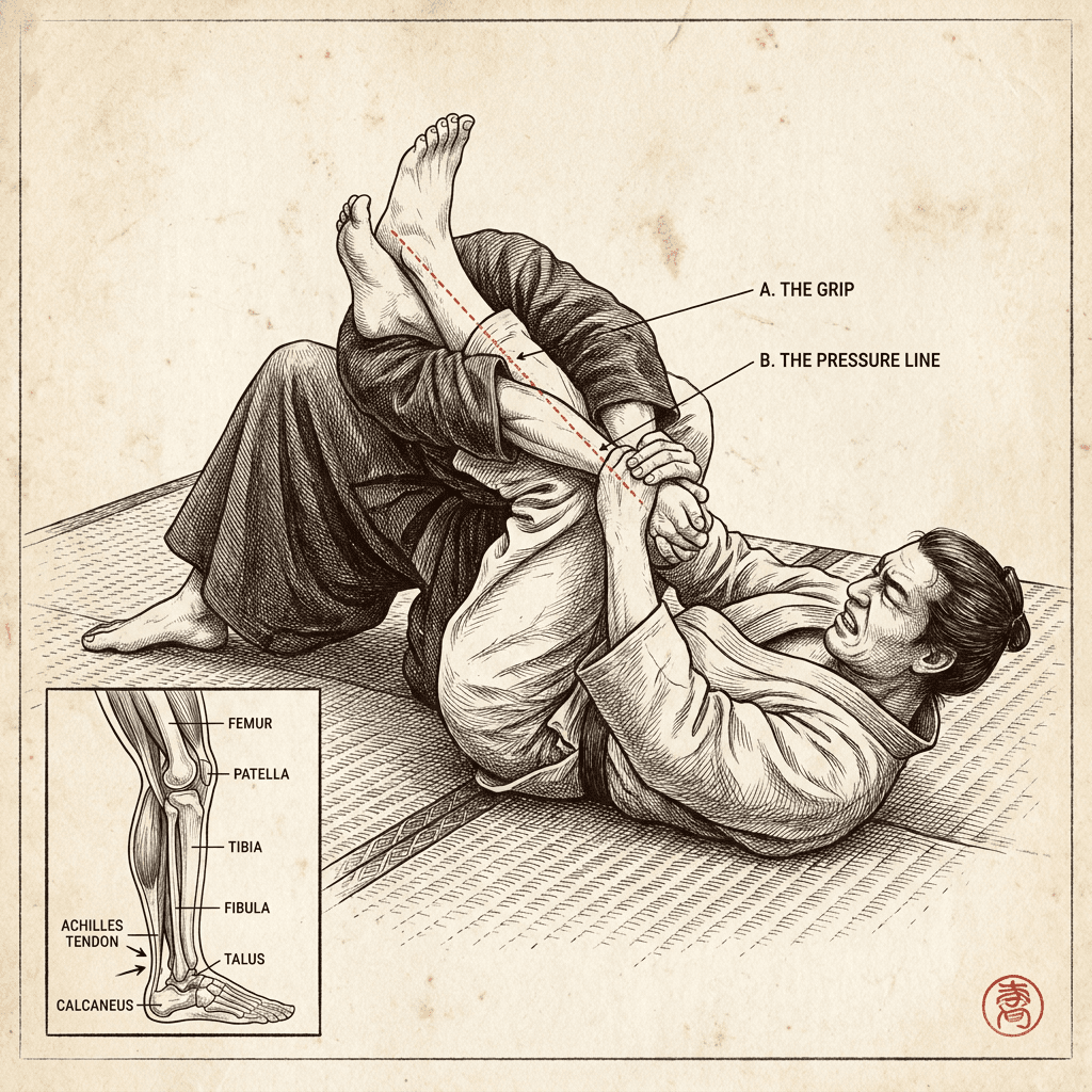 Engraved plate illustrating The Straight Ankle Lock