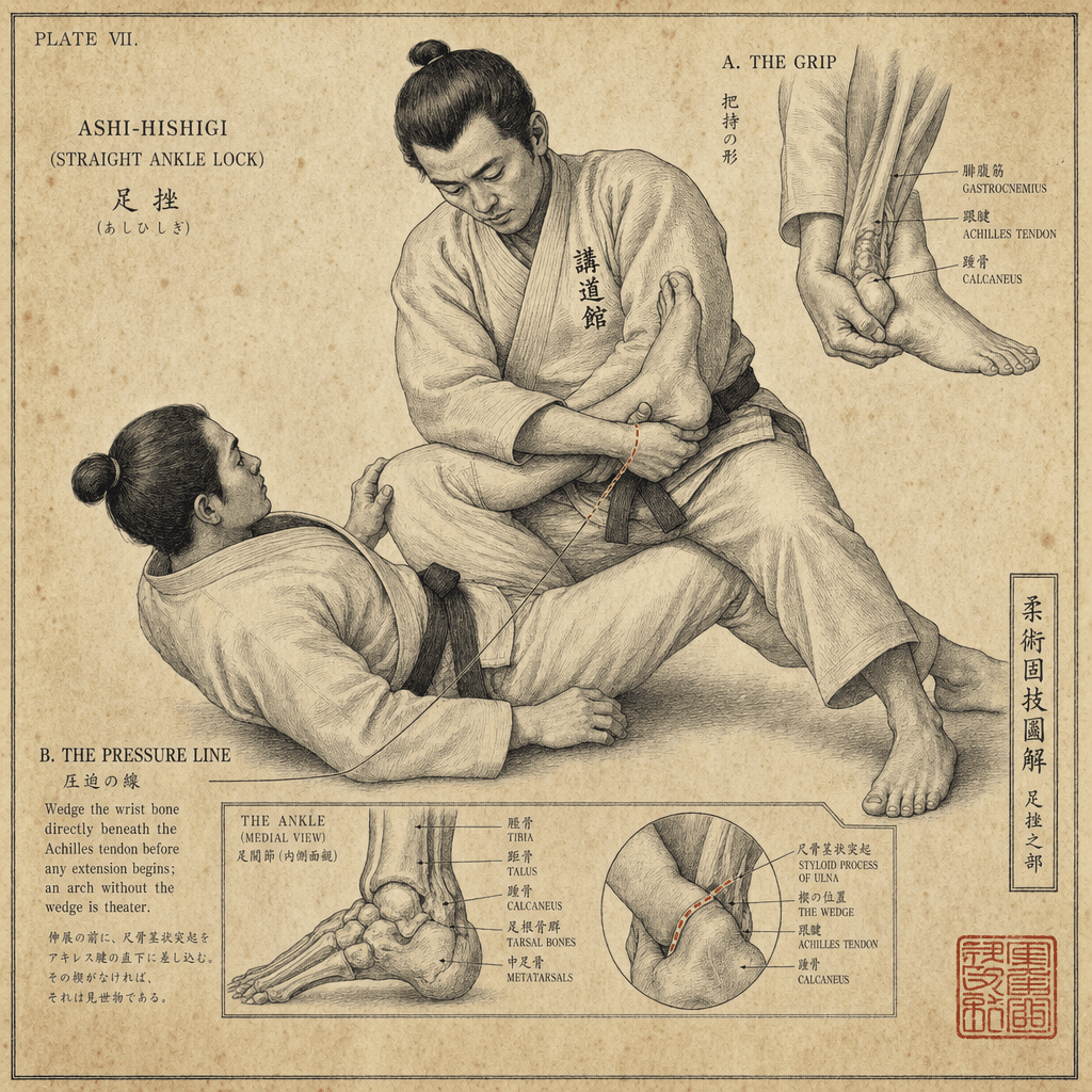 Engraved plate illustrating The Straight Ankle Lock